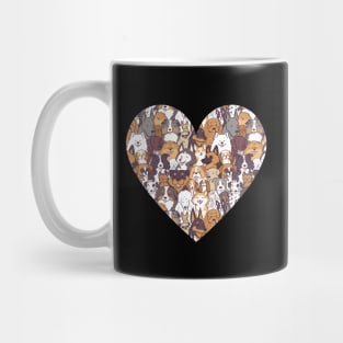 Cute dogs breeds in a heart shape for dog lovers Mug